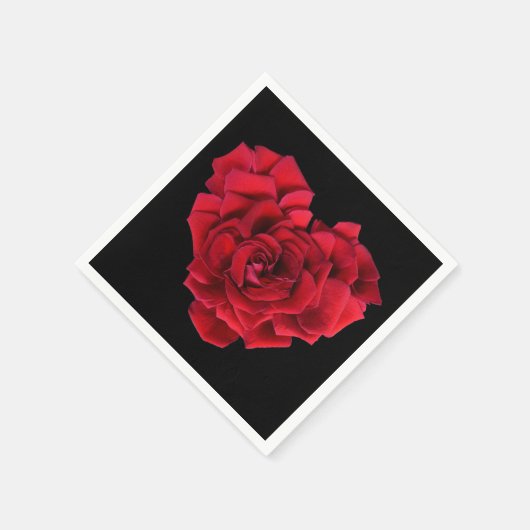 Rote Rose Herz Serviette (Ecke)