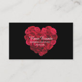 Rote Rose Herz Visitenkarte (Vorderseite)