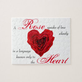 Rote Rose Herzform - Valentinstag-Puzzle Puzzle