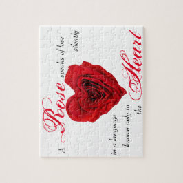 Rote Rose Herzform - Valentinstag-Puzzle Puzzle