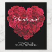 Rote Rose Herzstück Verlobung Valentine Weinetikett (Einzelnes Label)