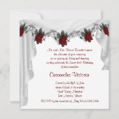 Rote Rose High Heel Schuhe Quinceanera Einladung (Rückseite)