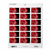 Rote Rose Hochzeit Adressaufkleber (Vorne)