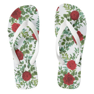 Rote Rose Hochzeit Badesandalen