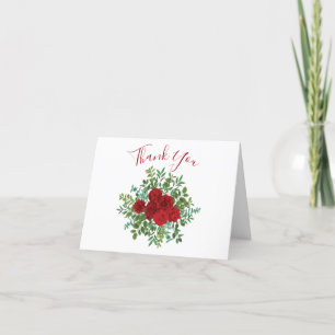 Rote Rose Hochzeit Dankeskarte