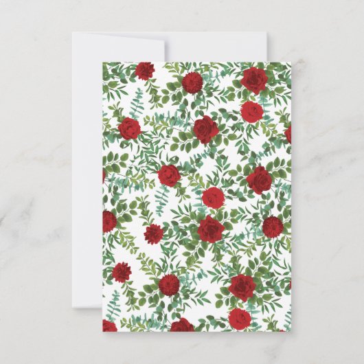 Rote Rose Hochzeit Einladung (Rückseite)