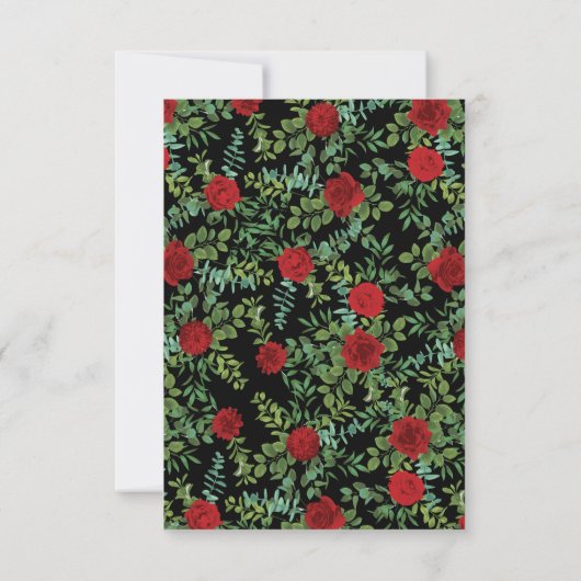 Rote Rose Hochzeit Einladung (Rückseite)