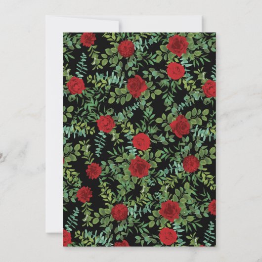 Rote Rose Hochzeit Einladung (Rückseite)