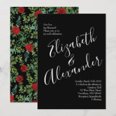 Rote Rose Hochzeit Einladung (Vorne/Hinten)