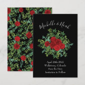 Rote Rose Hochzeit Einladung (Vorne/Hinten)