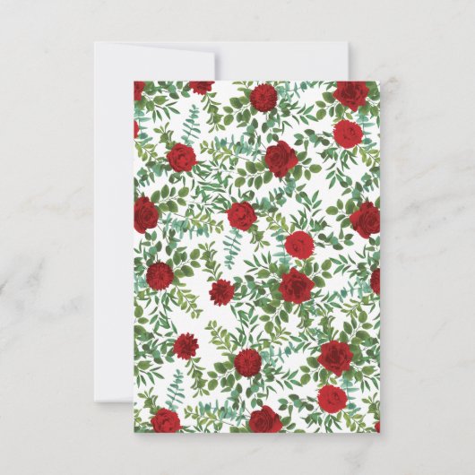 Rote Rose Hochzeit Einladung (Rückseite)