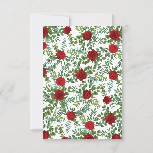 Rote Rose Hochzeit Einladung (Rückseite)