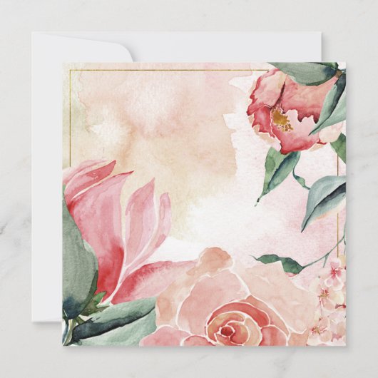 Rote Rose Hochzeit Einladung (Rückseite)