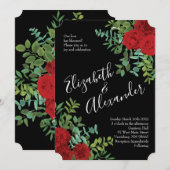 Rote Rose Hochzeit Einladung (Vorne/Hinten)