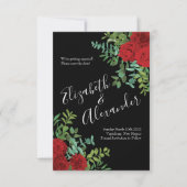 Rote Rose Hochzeit Einladung (Vorderseite)