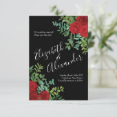 Rote Rose Hochzeit Einladung (Stehend Vorderseite)