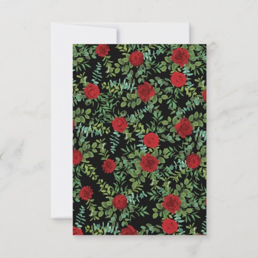 Rote Rose Hochzeit Einladung (Rückseite)