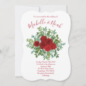 Rote Rose Hochzeit Einladung (Vorderseite)