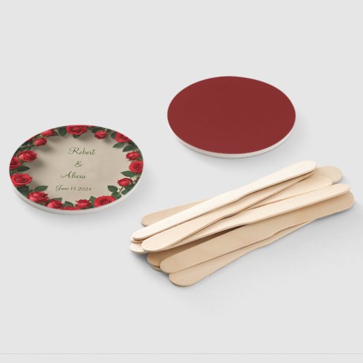 Rote Rose Hochzeit Fächer (Non-assembled)