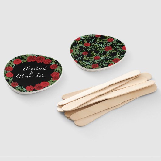 Rote Rose Hochzeit Fächer (Non-assembled)