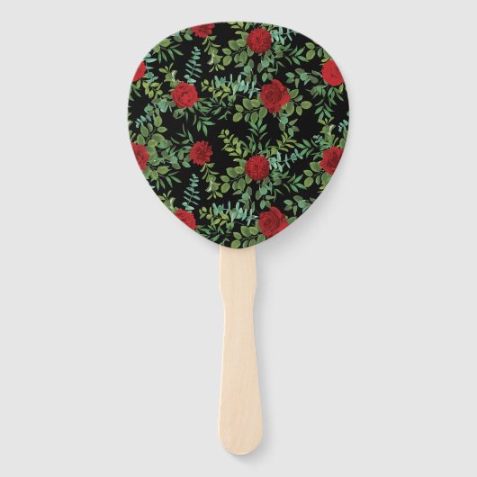 Rote Rose Hochzeit Fächer (Rückseite)