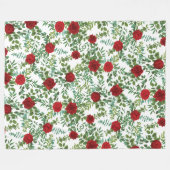 Rote Rose Hochzeit Fleecedecke (Vorderseite (Horizontal))