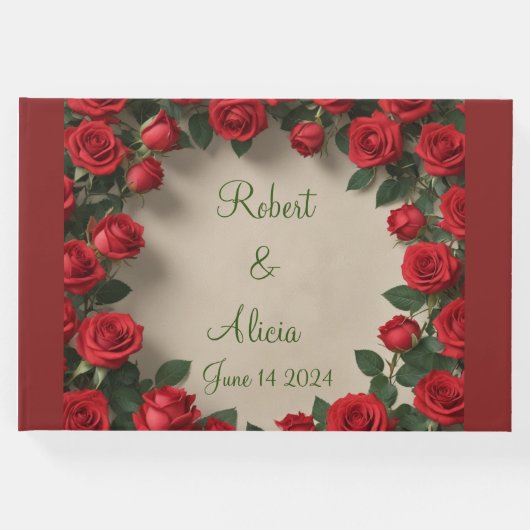 Rote Rose Hochzeit Gästebuch (Vorderseite)