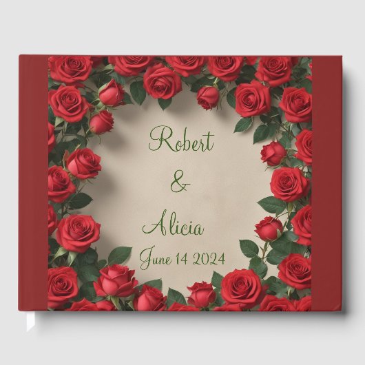 Rote Rose Hochzeit Gästebuch (Vorderseite)