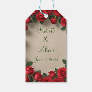 Rote Rose Hochzeit Geschenkanhänger