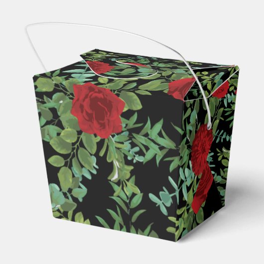 Rote Rose Hochzeit Geschenkschachtel (Rückseite)