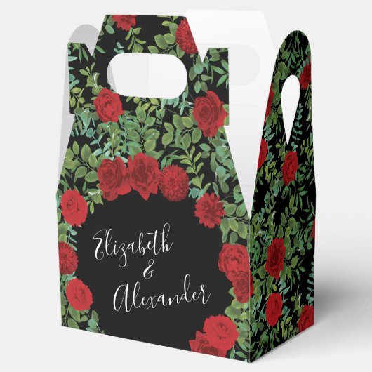 Rote Rose Hochzeit Geschenkschachtel (Geöffnet)