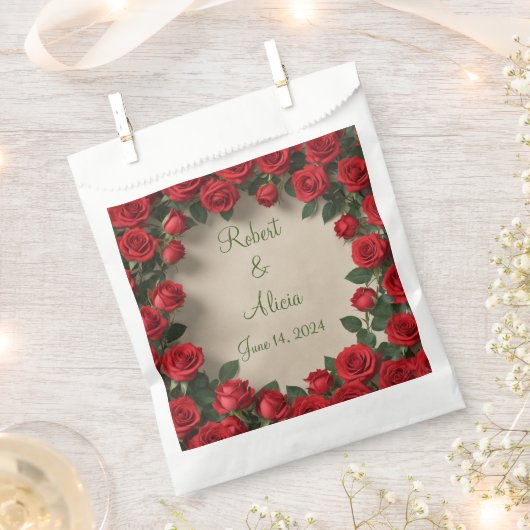 Rote Rose Hochzeit Geschenktütchen (Ausgeschnitten)