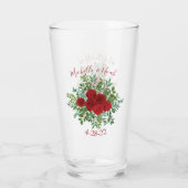 Rote Rose Hochzeit Glas (Rückseite)
