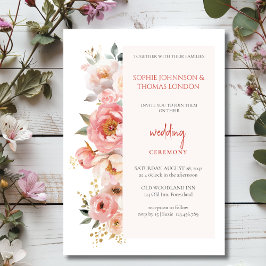 Rote Rose Hochzeit in Aquarellen Einladung