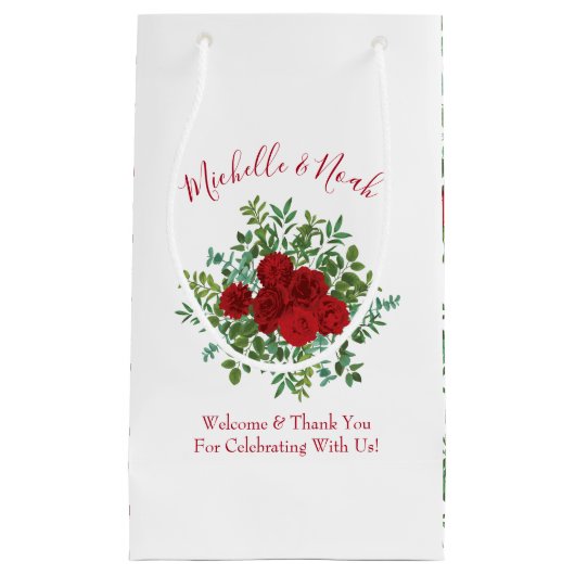 Rote Rose Hochzeit Kleine Geschenktüte (Vorderseite)