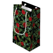 Rote Rose Hochzeit Kleine Geschenktüte (Rückseite Schrägansicht)
