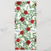 Rote Rose Hochzeit Menükarte (Rückseite)