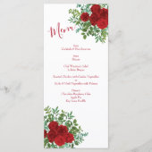 Rote Rose Hochzeit Menükarte (Vorderseite)