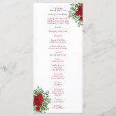 Rote Rose Hochzeit Menükarte (Rückseite)