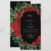Rote Rose Hochzeit Menükarte (Vorne/Hinten)