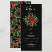Rote Rose Hochzeit Menükarte (Vorne/Hinten)