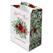 Rote Rose Hochzeit Mittlere Geschenktüte (Vorderseite Schrägansicht)