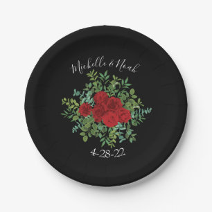 Rote Rose Hochzeit Pappteller