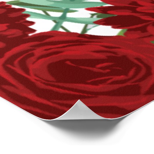 Rote Rose Hochzeit Poster (Ecke)