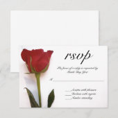 Rote Rose Hochzeit RSVP Karte (Vorne/Hinten)