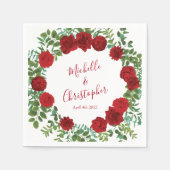 Rote Rose Hochzeit Serviette (Vorderseite)
