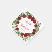 Rote Rose Hochzeit Serviette (Ecke)