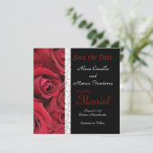 Rote Rose Hochzeit Speichern Sie die Datumskarte Save The Date (Stehend Vorderseite)
