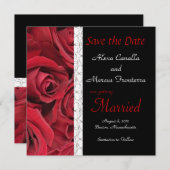 Rote Rose Hochzeit Speichern Sie die Datumskarte Save The Date (Vorne/Hinten)