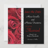 Rote Rose Hochzeit Speichern Sie die Datumskarte Save The Date (Vorderseite)
